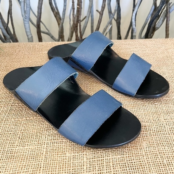 Urban Outfitters BDG Robyn Strap Blue Leather Sandals Size 9 Women’s - Picture 2 of 13